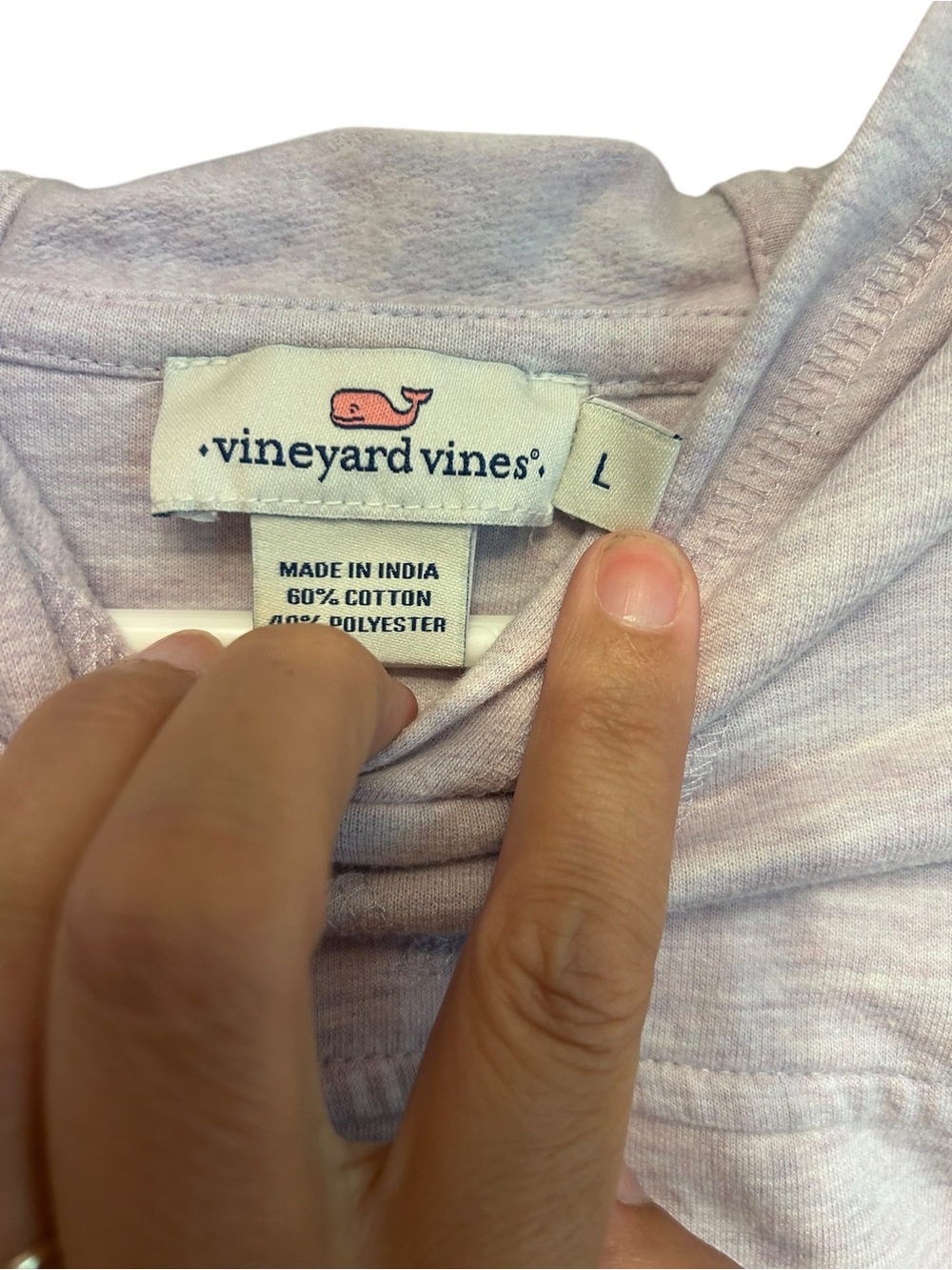 Vineyard Vines Woman’s Pullover Hoodie - Light Purple/Gray Near New Condition - Picture 3 of 7